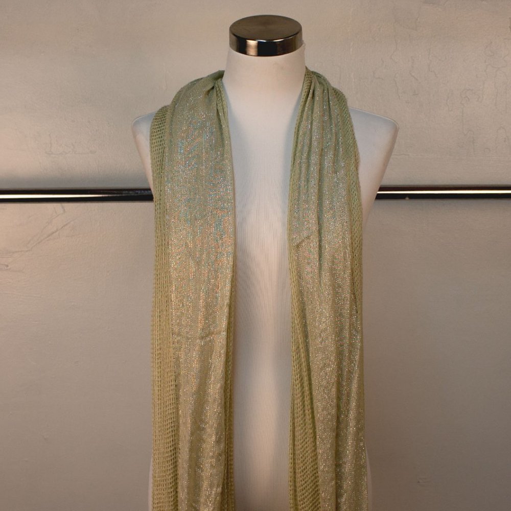 Sparkly Knit Scarf with Frayed Edge